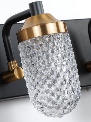 Misty Valley 4-Light Crystal Vanity Lightsfor Bathroo, Black Gold Vintage Vanity Light LED Bathroom Wall