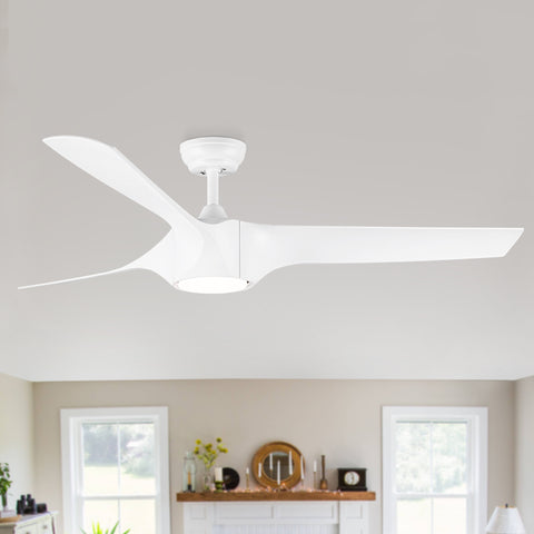 Misty Valley 56in.LED Modern White Ceiling Fan with Light, Color Changing with Lastest DC Motor