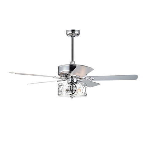 Misty Valley 52in Indoor Modern Chrome Ceiling Fan with Light, Reversible Ceiling Fan with Remote Control