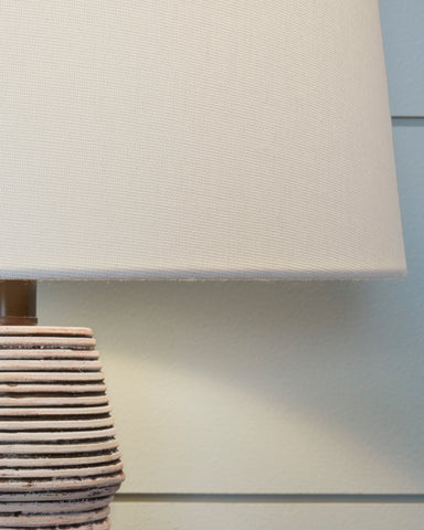 Misty Valley Jairburns Brick Red/White Casual Table Lamp (Set of 2)
