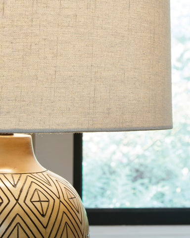 Misty Valley Jairgan Tan/Black Casual Table Lamp (Set of 2)