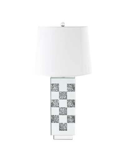 Misty Valley Noralie Modern Drun Shaped Table Lamp, Mirrored & Faux Diamonds