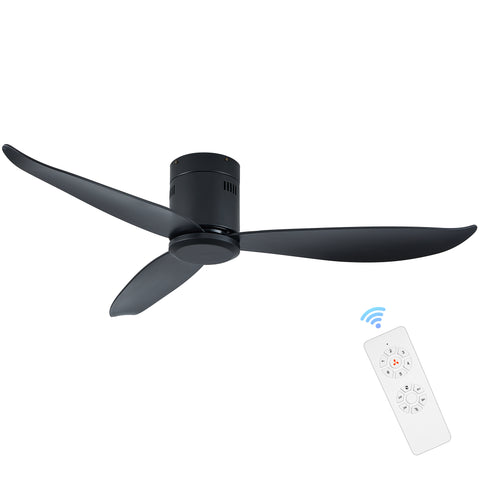 Misty Valley 5in. Low Profile Ceiling Fan Without Light, Black Flush Mount Ceiling Fans No Lights