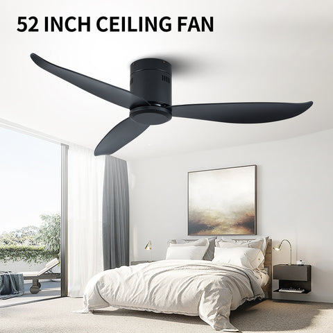 Misty Valley 5in. Low Profile Ceiling Fan Without Light, Black Flush Mount Ceiling Fans No Lights