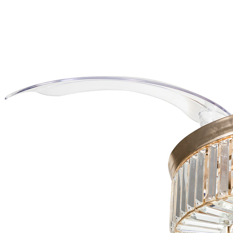 Misty Valley 42in. Bellini Glam French Gold Crystal 3-Blade LED Retractable Ceiling Fan with Remote Control