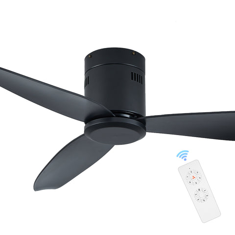 Misty Valley 5in. Low Profile Ceiling Fan Without Light, Black Flush Mount Ceiling Fans No Lights