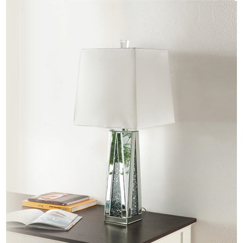 Misty Valley Noralie Modern Mirrored Geometric Base Table Lamp for Bedroom
