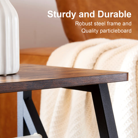 Misty Valley Side Table End Table with Floor Lamp for Living Room, Bedroom