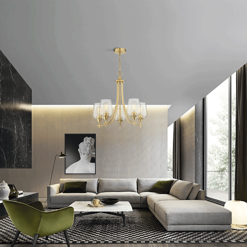 Misty Valley 5-Light Brush Nickle Vintage French Chandelier For Living Room, Dining Room