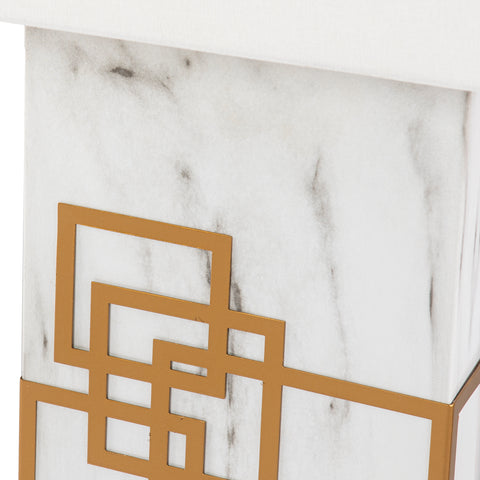 Misty Valley Loyden White Faux Marble Modern Table Lamp
