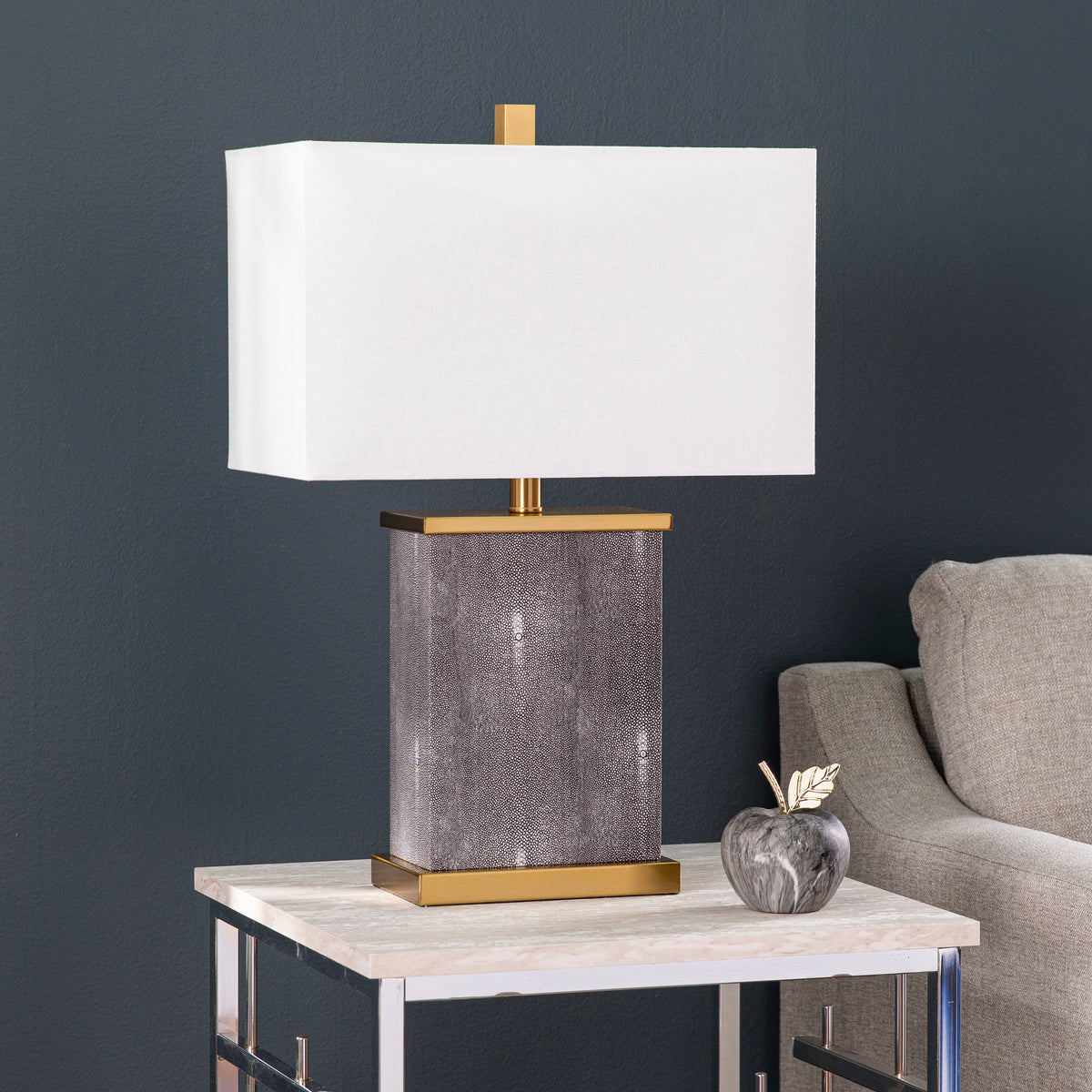 Misty Valley Modern Rectangular Frame Table Lamp w/ Shade