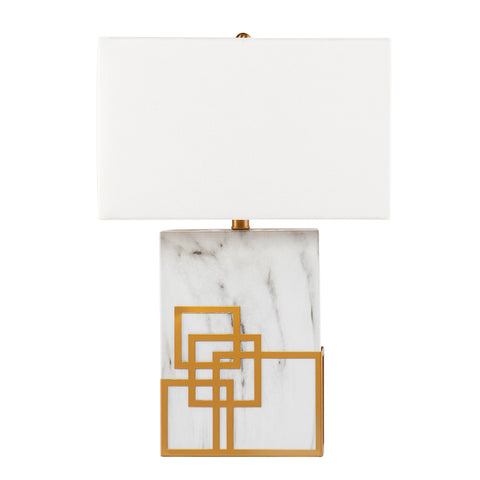 Misty Valley Loyden White Faux Marble Modern Table Lamp